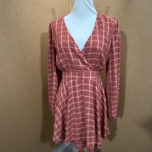 Chic Plaid Long Sleeve Dress